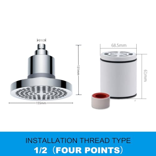 Image of Mila Filtera Shower Head | ABS Wall Mounted Chrome Finish Modern Bathroom Accessory with Full Spray & Even Water Flow