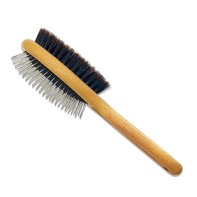 Tails of Joy Medium(L-20,W-5.5 CM) Wooden Dog Brush Double Sided Pet Hair Grooming Brush Dog Pin Brush and Bristle Soft Brush, Dogs Comb and Brush Grooming Tools for Cleaning for Dogs & Cats with Long or Short Hair (B0CZW6FZ33) Amazon Price History, Amazon Price Tracker