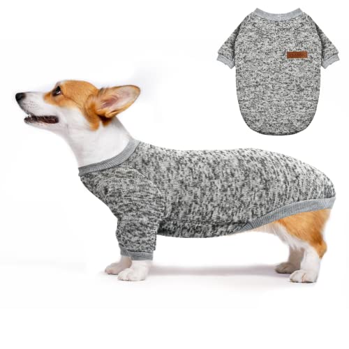 Suéter Mascotas,Jersey de Forro Polar para Perros y Gatos,Suéter para Perros Y Gatos para Mascotas,Ropa de Mascota para Cachorro,Adecuado para Perros y Gatitos pequeños,medianos.(Gris, S)