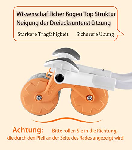 Image of New 2023 Ab Roller Wheel Exercise with Elbow Support, Automatic Rebound Abdominal Wheel, Double Wheel Ab Roller Equipment for Core Workout, Plank Abs Roller Workout for Home Gym Fitness