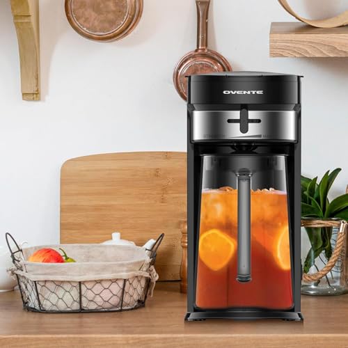 OVENTE Preparação de chá gelado e café de 3 litros, seletor de força e câmara de infusor, também per