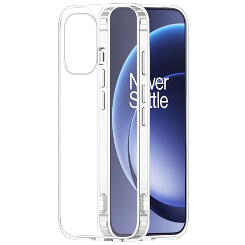 Image of Amazon Brand - Solimo Compatible with OnePlus 15R 5G Case Cover Transparent Non-Slip Hard PC Shockproof Bumper Protective Back Cover - Clear