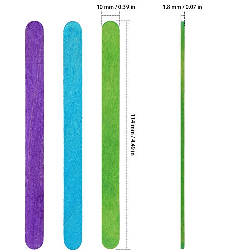 Colored Wooden Craft Sticks, Zeonhak 1400 Pcs 4.5 Inches, Natural Wooden Lolly Sticks, Lollipop Sticks Jumbo For Diy Model Making Craft Homemade Design #TOP1