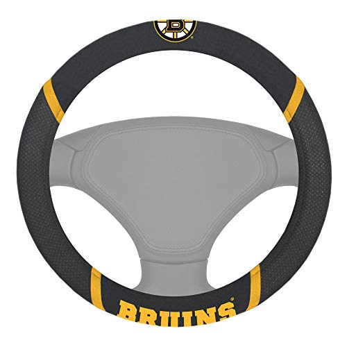 FANMATS 14842 NHL Boston Bruins Polyester Steering Wheel Cover , 15