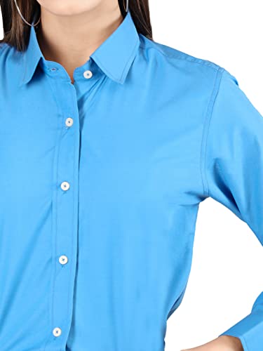 Image of CHKOKKO Women Solid Polycotton Regular Formal Shirt