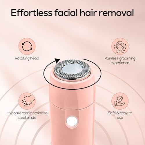 Image of RENEE Spark EpiSense One Facial Hair Remover | Cheeks, Upper Lip & Chin, Gentle On Skin | With Hypoallergenic Stainless Steel Blade & Smartlight Precision | For Women | 1 Unit