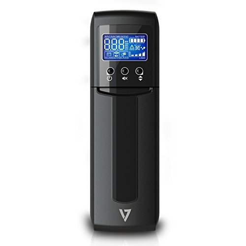 V7 UPS1TW1500-1N UPS 1500VA Tower (900W, 10 Outlets NEMA 5-15 (B) (5 Battery Backup+5 Surge only), Boost, AVR, LCD-Display, USB, Simulated Sine Wave, Line Interactive, 6ms Transfer time) Black