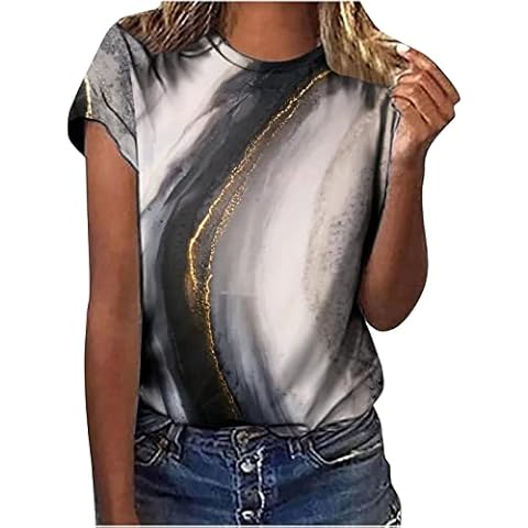 Blumendruck-Oberteile für Frauen Kurzarm-T-Shirts V-Ausschnitt Lässiges Trainingshemd Vintage-Grafik Boho-T-Shirts Henley Sommer Plissee V-Ausschnitt einfarbige Blusen Tunika T-Shirts Taschen Basic Cover