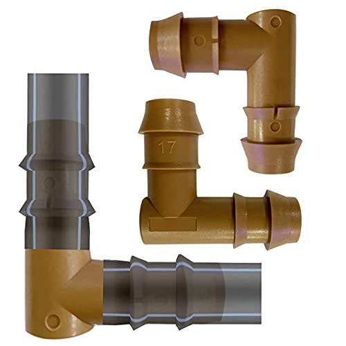Hermard 25 Pack Drip Irrigation Fittings Kit (17mm) for 1/2 Inch Drip Irrigation Tubing Hose(0.600â€Id), Barbed Connectors for Drip Sprinkler Systems for Drip Systems, Inground Sprinkler System Kit