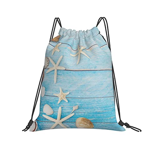 Maritimes Vintage Brett Seestern Herren Damen Zuziehbeutel Wasserdichte Sport Beutel Verstellbarem Turnbeutel Für Turnhalle Reise Schwimmen