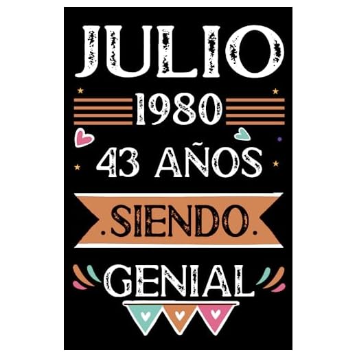 CUADERNO, Julio 1980, 43 Años Siendo Genial: Libro de visitas, cuaderno, 110 páginas de felicitaciones, idea de regalo, regalo Para la esposa, novia, mujer, La madre