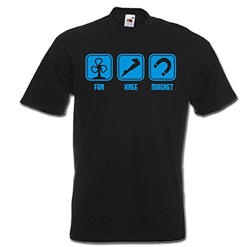 DavesDisco Fan Knee Fanny Magnet Funny Innuendo Offensive Mens Womens T-Shirt, Black, L