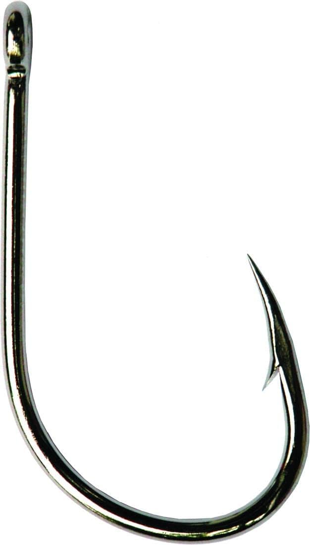 Mustadunisex adult Classic Big Gun Bait Wide Gap Long Shank Kirbed 8 0, Black Nickel, Size 0 US