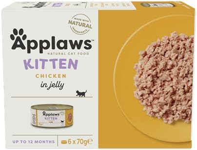 Applaws Natural Wet Kitten Food, Chicken Multipack in Jelly 70 g Tin - 4 x (6 x 70 g) Tins