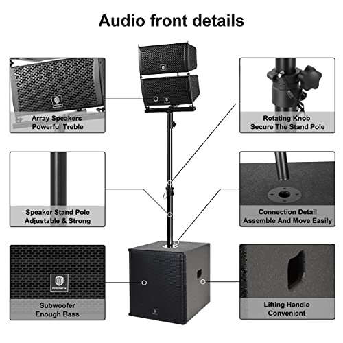 Proreck CLUB 6000 15-Inch 6000W P.M.P.O Stereo Pa Speaker System Combo Set 4 Line Array Speakers thumb #3