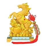 Bwinka Feng Shui Chinese Zodiac Year Golden Resin Collectible Figurines Decoration for Luck & Wealth Perfect for Your Home or Office (HOS-FC)