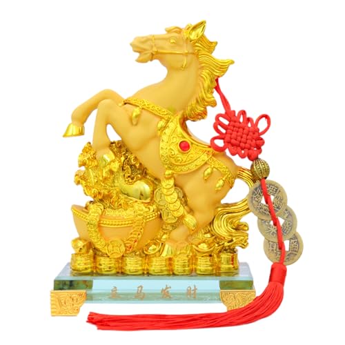 Bwinka Estatuetas colecionáveis de resina dourada do ano do zodía...