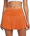 JoyGirl Pleated Tennis Skirt for Women with Shorts High Waisted Golf Skort Mini Skirt Workout Athletic Skorts Skirts with Pockets (Orange,Medium)