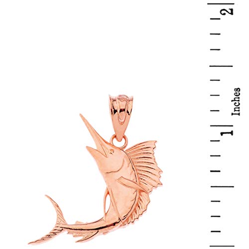 Sea Life Collection 10k Gold Marlin Swordfish Sailfish Nautical Deep Sea Fish Pendant Charm Necklace2