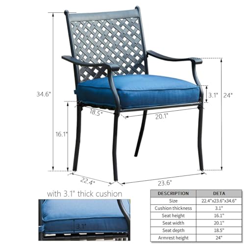 Patiofestival Patio Dining Chairs Stackable Outdoor Chairs Dining Furniture Set Of 4,All Weather Frame With Thick Cushion For Porch,Yard,Balcony,Kitchen thumb #5