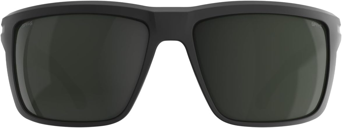 Spy+ - Overhaul XL, ANSI Matte Black, Happy Gray Green Polar ANSI, Medium-Large, Sunglasses, Unisex, Adult