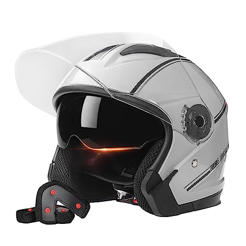 Rianpesn Motor Cycle Helmets | Lightweight Motorcycle Open Face Helmets with Dual - Shockproof Baseball Motorcycle Helmets for Women Men Cycling