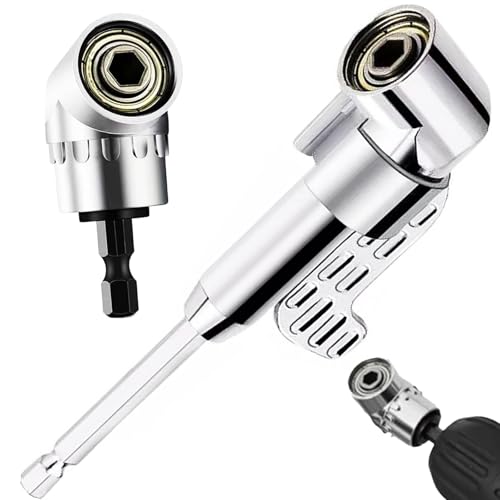 2PCS 90 Degree Drill Adapter with Hex Shank Screwdriver, Right Angle Screwdriver Adaptor for Power Drill Tool