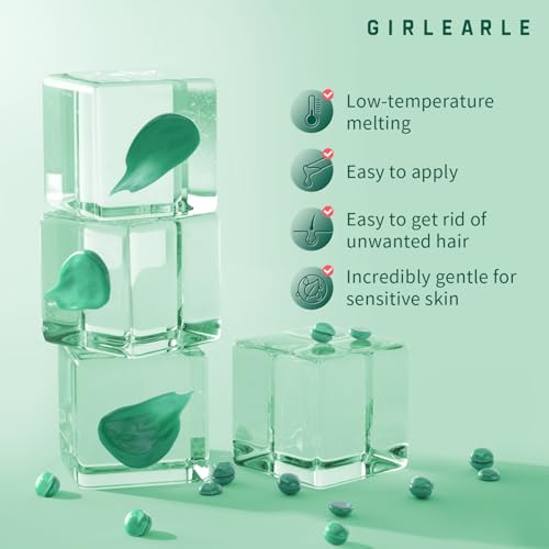 Image of GIRLEARLE 1LB Hard Wax Beads for Hair Removal, Hard Wax Beads with Green Tea Formula, Wax Beads for Brazilian Waxing & Sensitive Skin, Stripless Hard Wax for Bikini, Face & Body At-Home Waxing