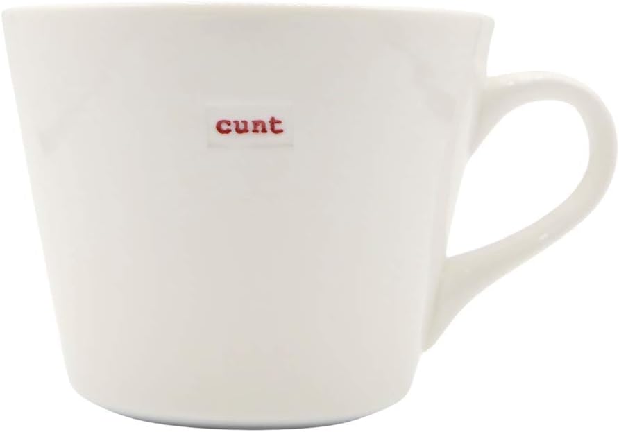 Keith Brymer Jones - Rude Word Range - Standard Ceramic White Mug - cunt - 350ml - Gift Boxed