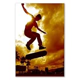 Postereck - 0172 - Skateboard Sprung, Sepia Sport Funsport 