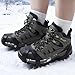 Azarxis Ice Snow Cleats Crampons for Shoes and Boots – Steel Spikes Anti-Slip Silicone Grippers Traction Grips for Winter Walking, Hiking, Fishing, and Climbing (10 Spikes - Silicone, M)