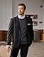 COOFANDY Herren Strickpullover Baumwolle Feinstrick Pullover Rundhals Sweatshirt Langarm Sweater Pulli Dunkelgrau L