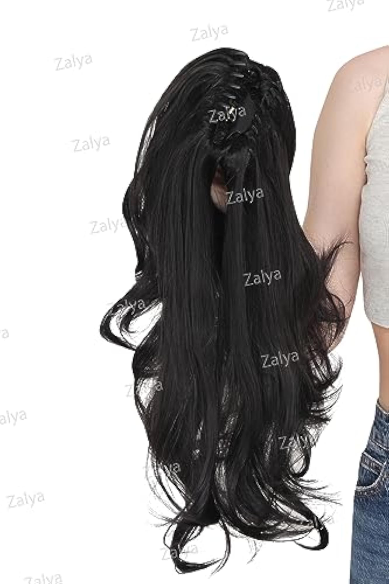Plastic Clutcher Curly Ponytail Hair Extension Wig for Women