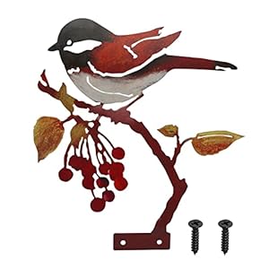 Lebendige Kohlmeise! Metall Vogel Gartendeko, Rost Vogel zum Schrauben | Geschenk-Garten