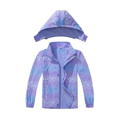 Boys Fashion Gradient Shell Jackets Kids Zip up Outdoor Rain Jacket Teen Girls Cute Light Waterproof Hooded Windbreaker2