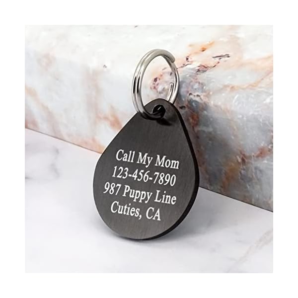 Ultra Joys Dog ID Tag, Custom Dog Tag, Personalized Dog Tag, Dog Tag, Pet ID Tag, Dog Tag for Dogs, Brushed Stainless Steel Teardrop Dog Tag Black Small Ultra Joys Dog ID Tag, Custom Dog Tag, Personalized Dog Tag, Dog Tag, Pet ID Tag, Dog Tag for Dogs, Brushed Stainless Steel Teardrop Dog Tag Black Small