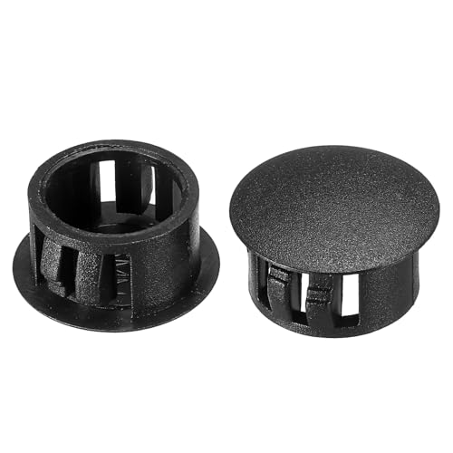 Image of PATIKIL 16mm (5 /8 inch) Plastic Hole Plugs, 30Pcs Flush Type Round Hole Plugs Cover Snap in Locking Hole Tube for Table Kitchen Cabinet Furniture, Black