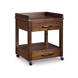 Signature Design by Ashley Rolling Printer Stand with Storage, Rustic Brown