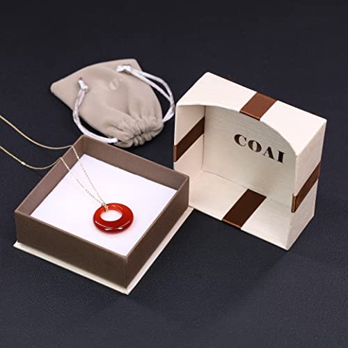 Coai Boho Fashion Circle Real Carnelian Crystal Pendant Necklace For Women #TOP5