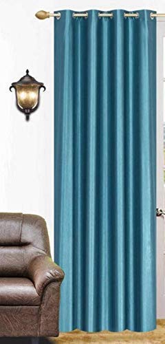Exporthub Polyester & Polyester Blend Solid Grommet Eyelet Curtain For Long Door, Long Door- 8 Ft, Blue, Pack of 1