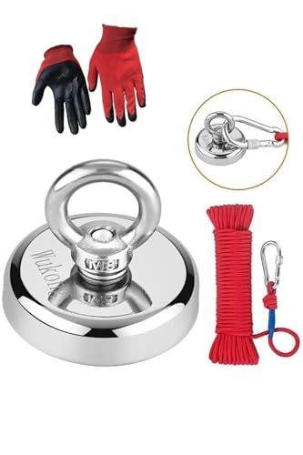 Dünya Magnet Magnet Fishing; 48 Mm, Neodyum Pot Mıknatıs Seti Halat Eldiven, Mıknatıs Balıkçılığı