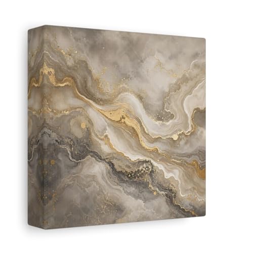 Toile marbre gris et or pour habiller un petit mur vide avec élégance