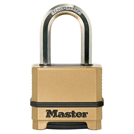 Master Lock Kraftigt hänglås [Kombination] [Zink] [Lång bygel] [Utomhus] M175EURDLF - Används bäst för förvaringsenheter, skjul, garage, släpvagnar och mer