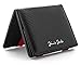 JAIMIE JACOBS Flap Boy - Das Original - Magic Wallet mit Münzfach und RFID-Schutz Magischer Geldbeutel magisches Portmonaie Brieftasche mit Kleingeldfach Herren echtes Leder (Carbon mit Rot)