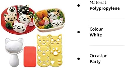 Fellibay Rice Ball Mold Set Cat Lovely Rice Ball Mold Sushi Mold Pattern Sushi Kitchen Rice Mould Sandwich DIY Kitchen Tools