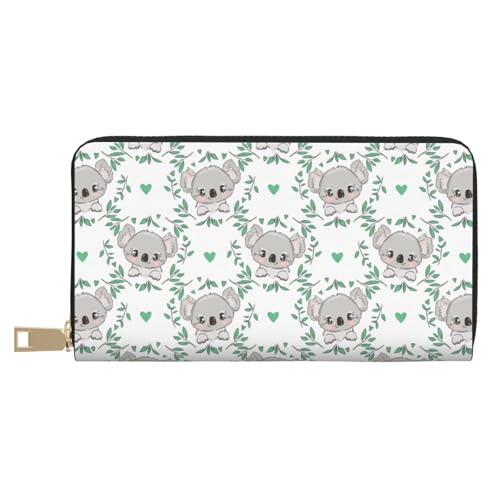 Cute Little Koala Wallet Women, Leather Bifold Multi Card Wallet, Women's Wallets Long Purse