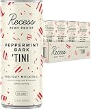 Recess Zero Proof Craft Mocktails, Alcohol Free Drinks, Non-Alcoholic Beverage Replacement, Mixer, Celebration, Party, (Peppermint Bark 'Tini, 12oz, Pack of 12)