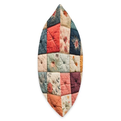 Vintage Geometric Patchwork Quilt Pattern Throw Pillow thumb #1