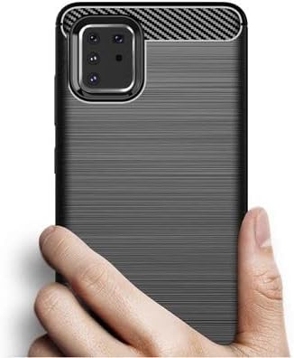 ConnectPoint Case Compatible with Samsung Galaxy S10 Lite 6.7", Perfect Fitting Hybrid Edge to Edge Side Protection Carbon Fiber Back Cover for Samsung Galaxy S10 Lite 6.7" - Black