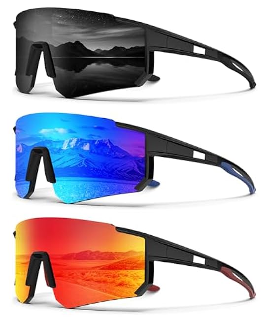 Polarized Sunglasses for Men and Women, Windproof UV400 Protection Sunglasses Designed for Cycling, Fishing